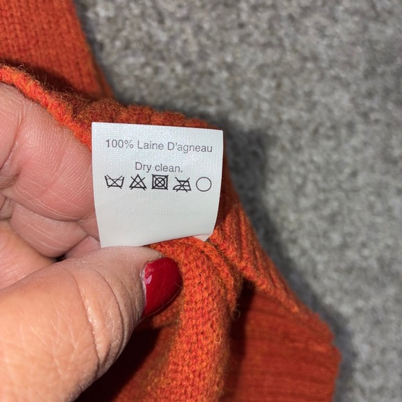 J. Crew Men XL Orange 100% Lambswool Crewneck Sweater Raglan Knit Classic Casual - Picture 6 of 8